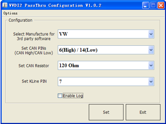 VVDI2 – Konfigurations-Software PassThru J2534