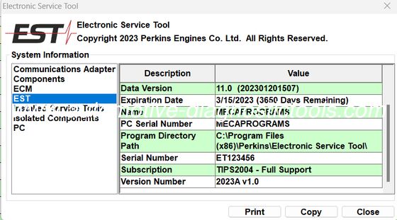 Ein guter Preis. Perkins EST Elektronische Dienstleistungs-Tool 2025A Perkins Dienstleistungs-Software Online