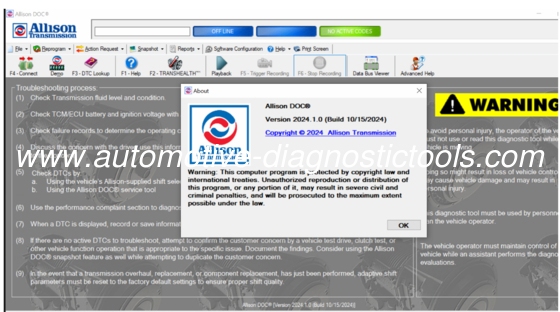 Ein guter Preis. Allison DOC Premium V2024.11 Allison Getriebediagnosesoftware Online