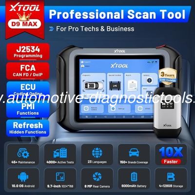 Ein guter Preis. 2025 XTOOL D9 MAX universeller Diagnose-Scanner mit J2534 Topologie-Mapping, ECU-Codierung, FCA/ Online